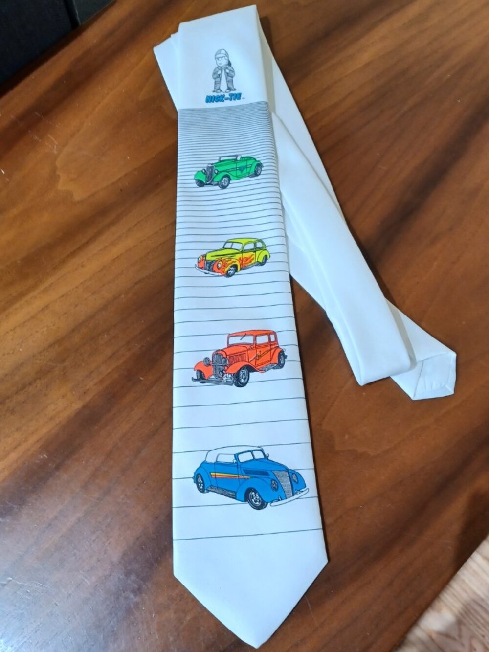 Hot Rods Classic Cars Neon Artsy Novelty Necktie